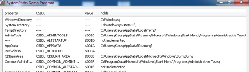 TSysPaths on Windows 7 Professional